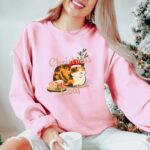 Christmas Cat Sweatshirt, Christmas Cat Loafing, Meowy Christmas,Cat Sweater,Cat Lover Gift,Cozy Holiday Sweatshirt, Christmas Crewneck