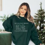 Cute Christmas Vibes Hiking Sweatshirt, Minimalist Christmas, Cozy Sweaters, My Holiday Recipe Crewneck, Hiker Christmas Gift, Hiking Lover