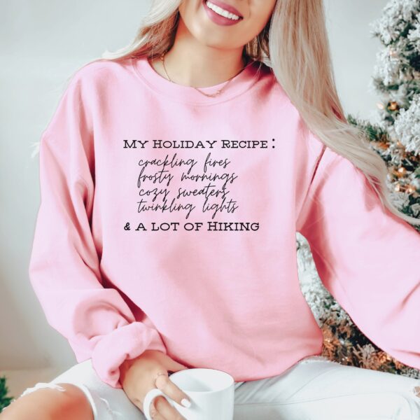 Cute Christmas Vibes Hiking Sweatshirt, Minimalist Christmas, Cozy Sweaters, My Holiday Recipe Crewneck, Hiker Christmas Gift, Hiking Lover