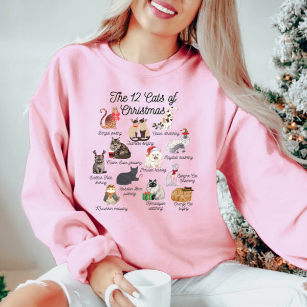 Christmas Cat Sweatshirt,12 Cats Of Christmas,Meowy Christmas,Cat Sweater,Cat Lover Gift,Cozy Holiday Sweatshirt, Christmas Crewneck