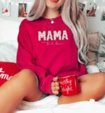 Mama To Be Christmas Pregnancy Sweatshirt, Pregnancy Announcement Holiday Crewneck  Christmas Tree Cake, Mama Sweatshirt Cozy Festivesweater