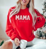 Mama To Be Christmas Pregnancy Sweatshirt, Pregnancy Announcement Holiday Crewneck  Christmas Tree Cake, Mama Sweatshirt Cozy Festivesweater