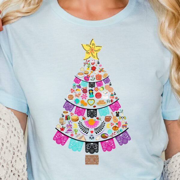 Mexican Christmas Tree T-Shirt, Holiday Tee, Unisex Unique Christmas Shirt, Hispanic Heritage Shirt, Mexican Food T Shirt, Christmas Tree